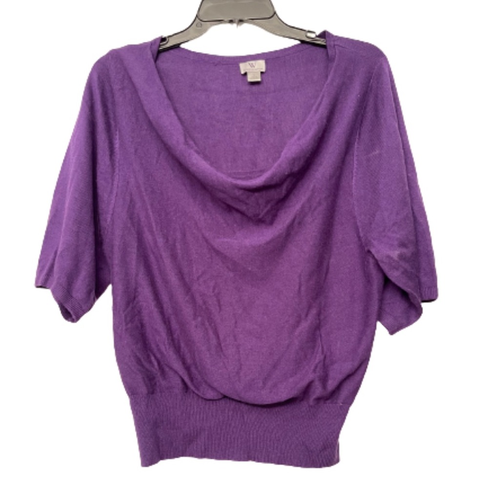 Worthington Women’s Purple Cowl Neck Short Sleeve Sweater